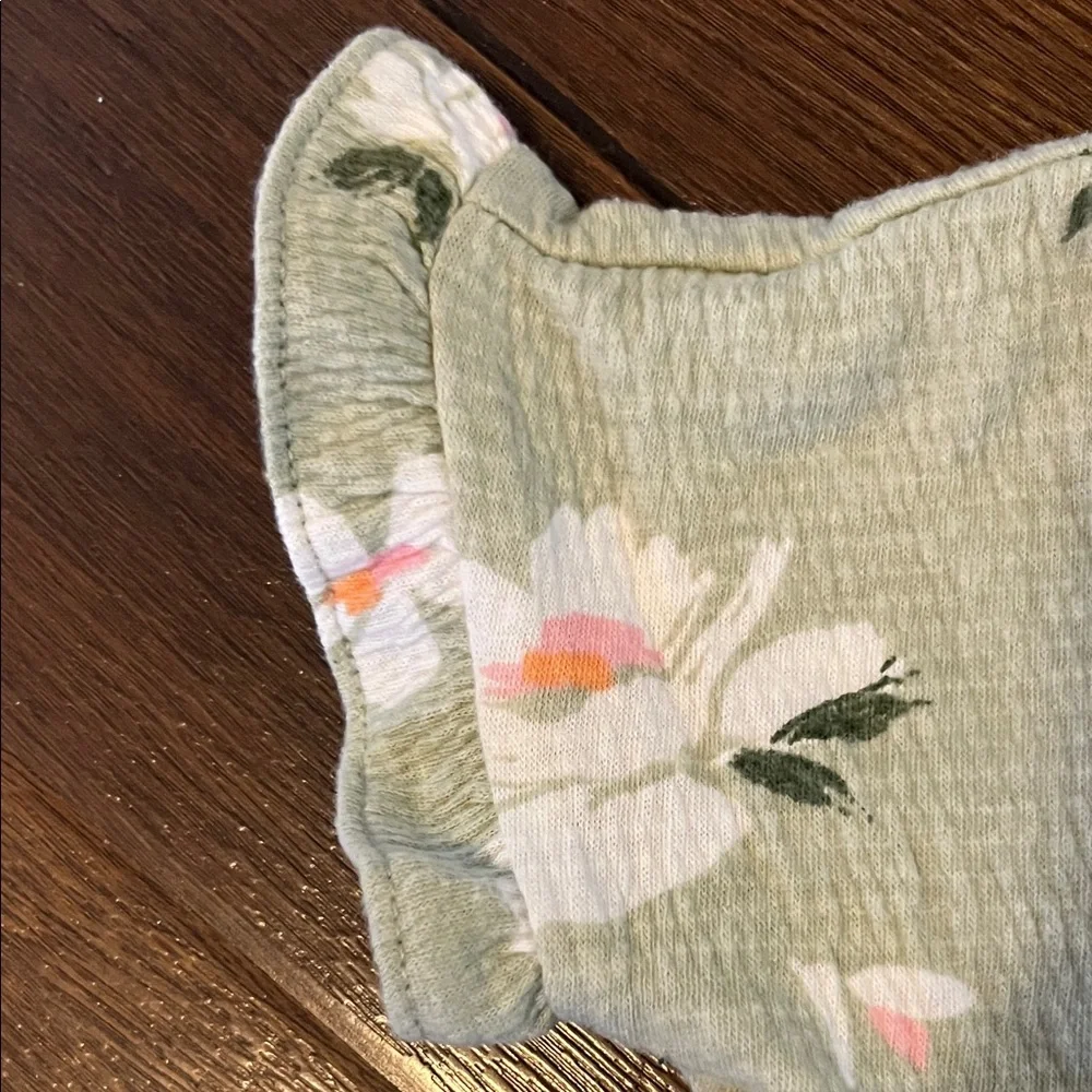Soft Green Floral Baby Dress with Bloomers